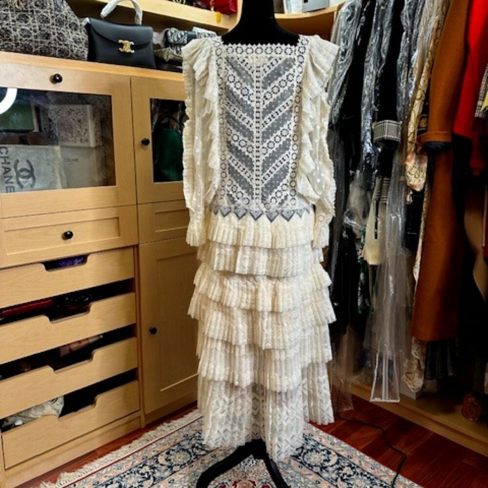Zimmermann Size 1 Square Neckline Off White Short/Long Dress - Picture 3 of 13
